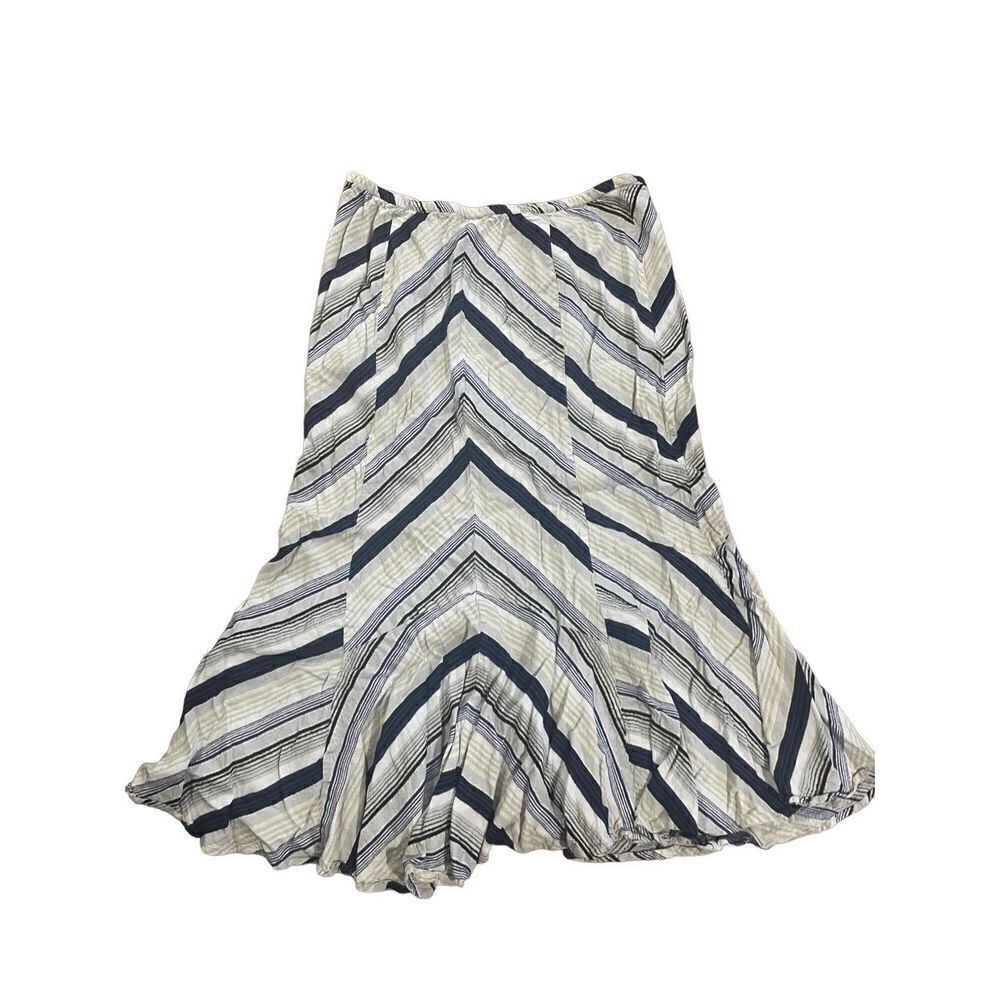 Lane Bryant multicolor striped full length skirt 14/16 linen blend‎